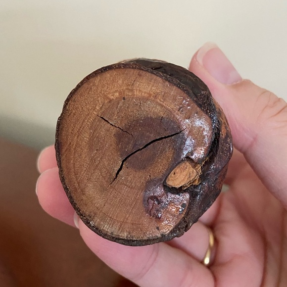 Hand Carved Wood Root OWL sculpture with glass eyes Vintage - Picture 6 of 7